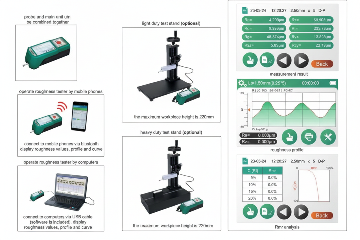 INSIZE ISR-C301 Portable Surface Roughness Tester – External Display, Small-Force Probe