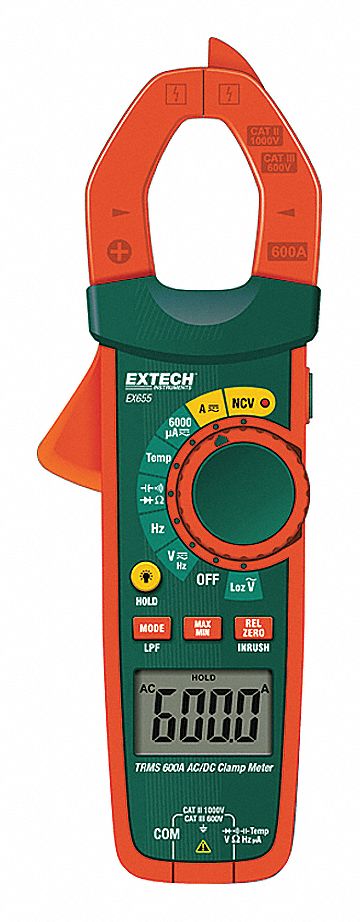 EXTECH EX655 True RMS AC DC 600A Clamp Meter