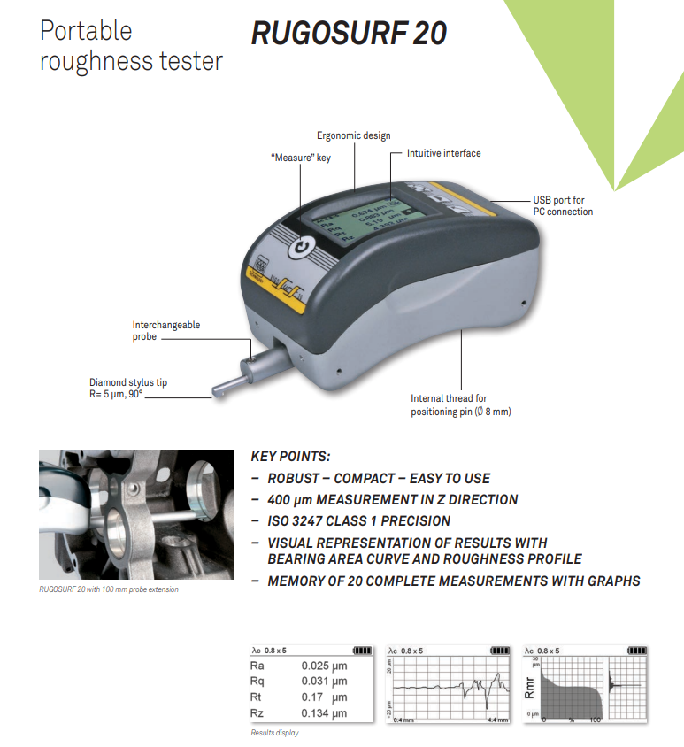 TESA Brown & Sharpe RugoSurf 20 Portable Surface Roughness Tester